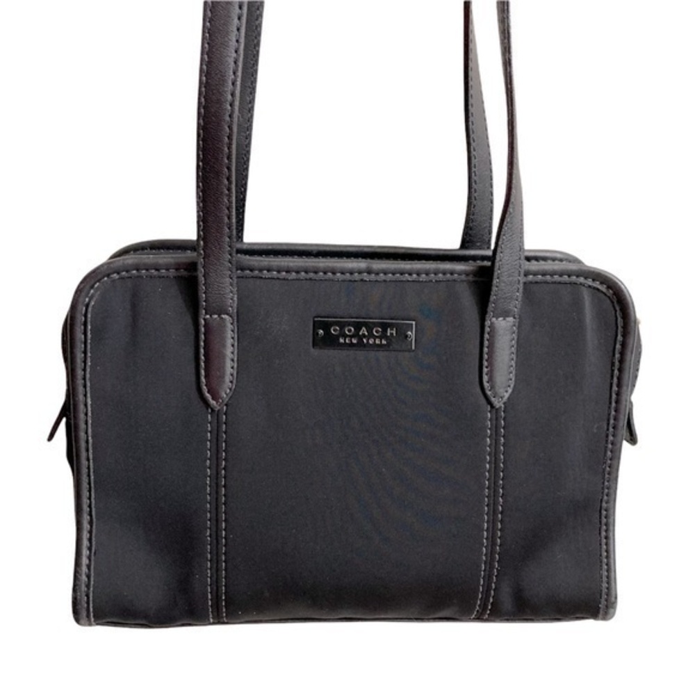 Coach vintage black neoprene and leather small tote bag
